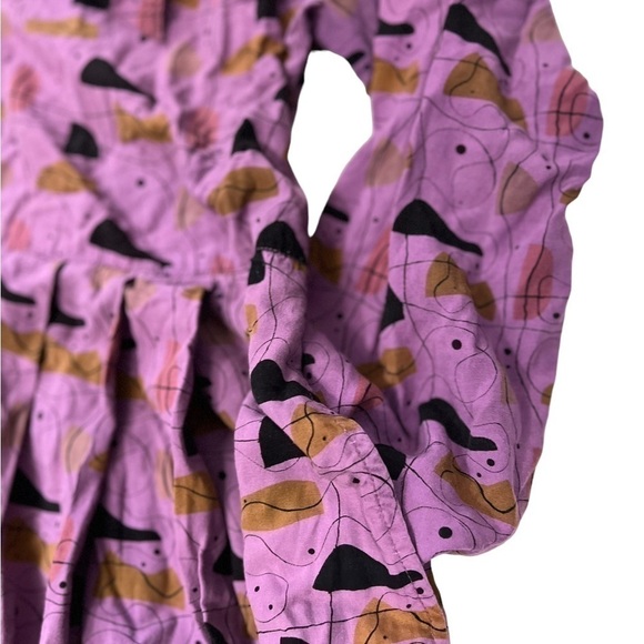 Vintage We Be Bop Purple Midi Dress Retro Atomic Print Button front
Pockets - Picture 7 of 11